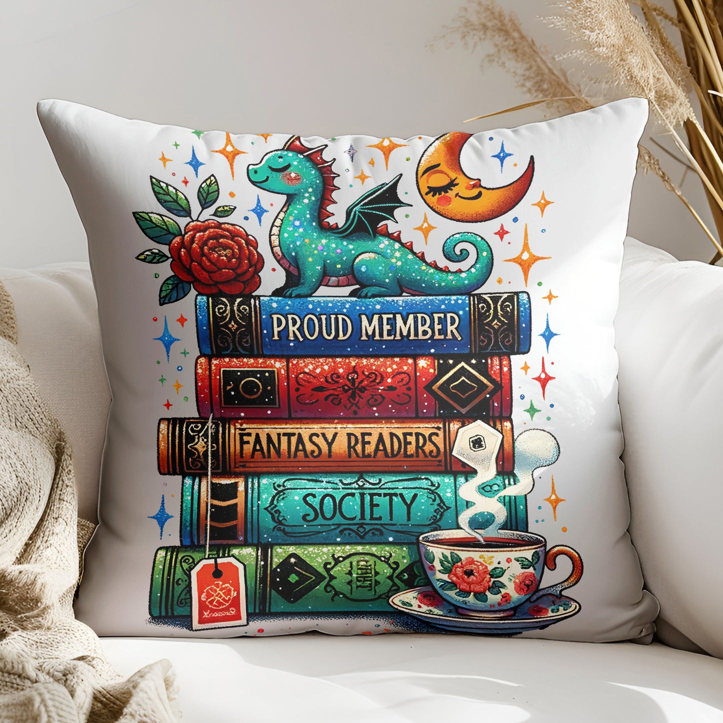 Fantasy Readers Society PNG – Romantasy Book Lover Sublimation Design for Shirts, Mugs & More