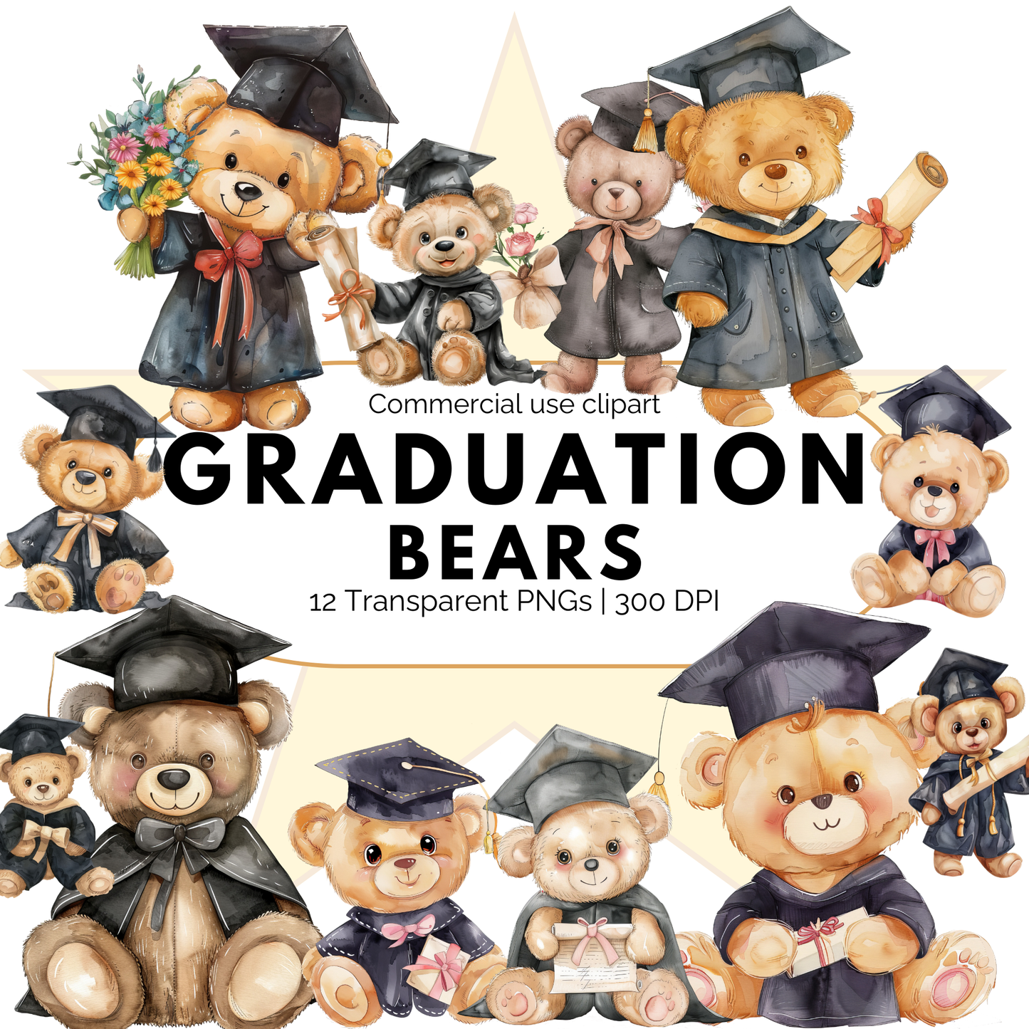 Cute Graduation Bears clipart