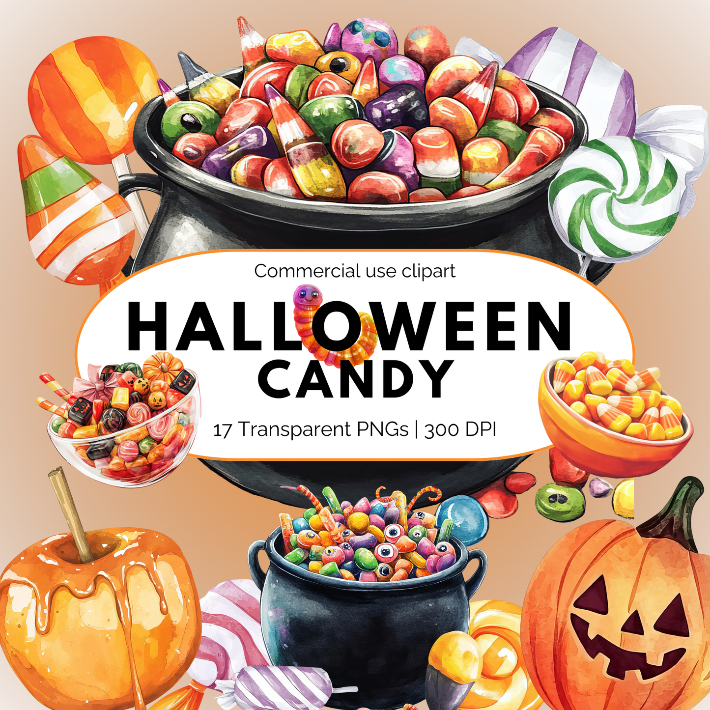 Clipart de dulces de Halloween