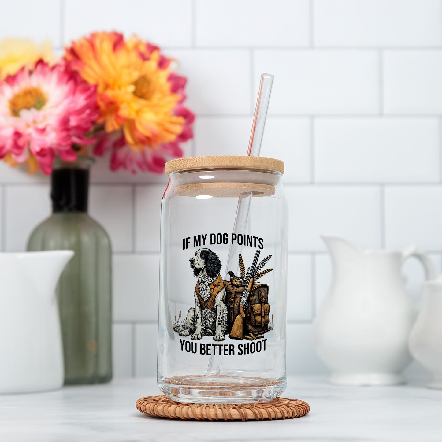 Hunting Dog Cooler PNG – GSP Duck Hunting Sublimation Design for Dog Dads & Outdoor Lovers