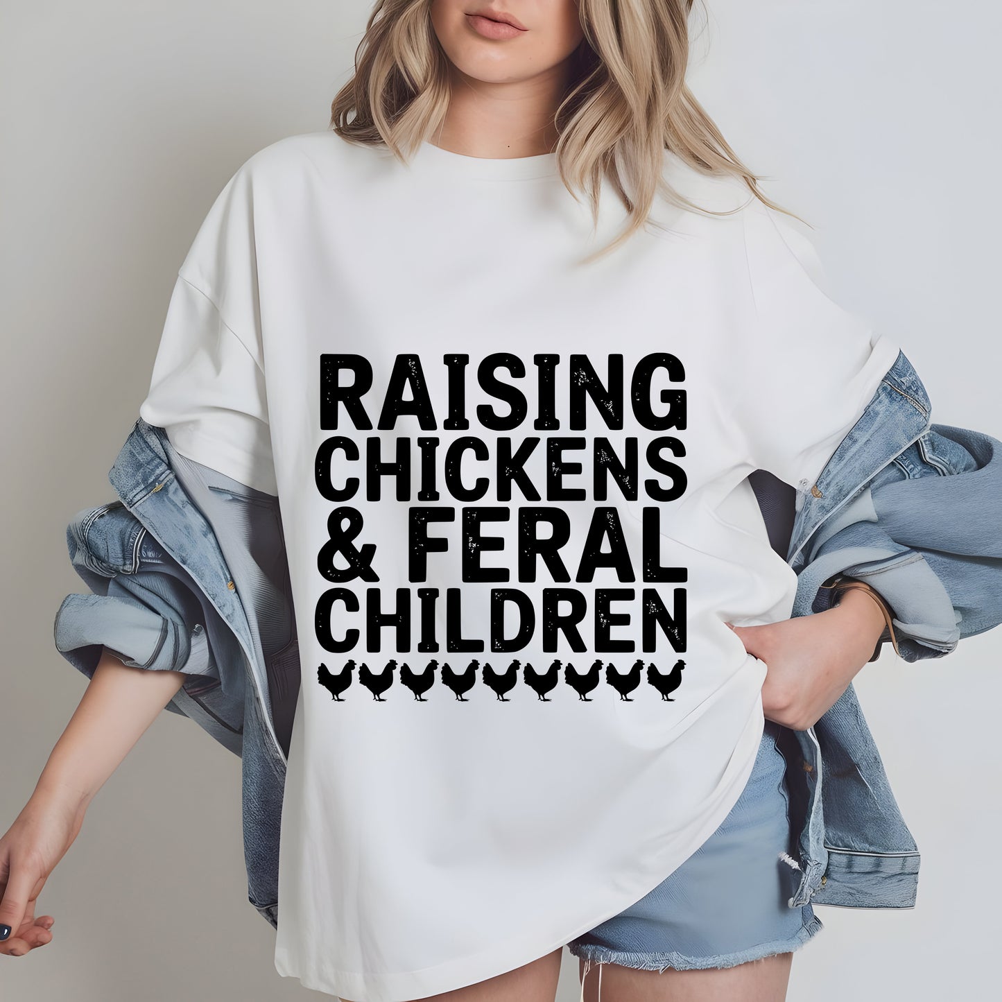 Niños y pollos salvajes PNG | Sublimación de pollos de mamá divertida