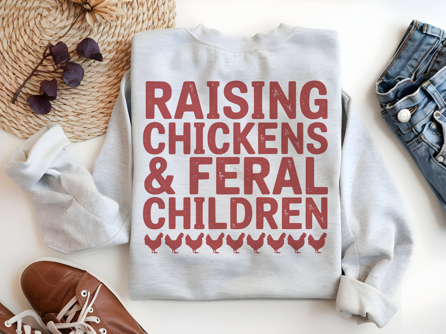 Niños y pollos salvajes PNG | Sublimación de pollos de mamá divertida