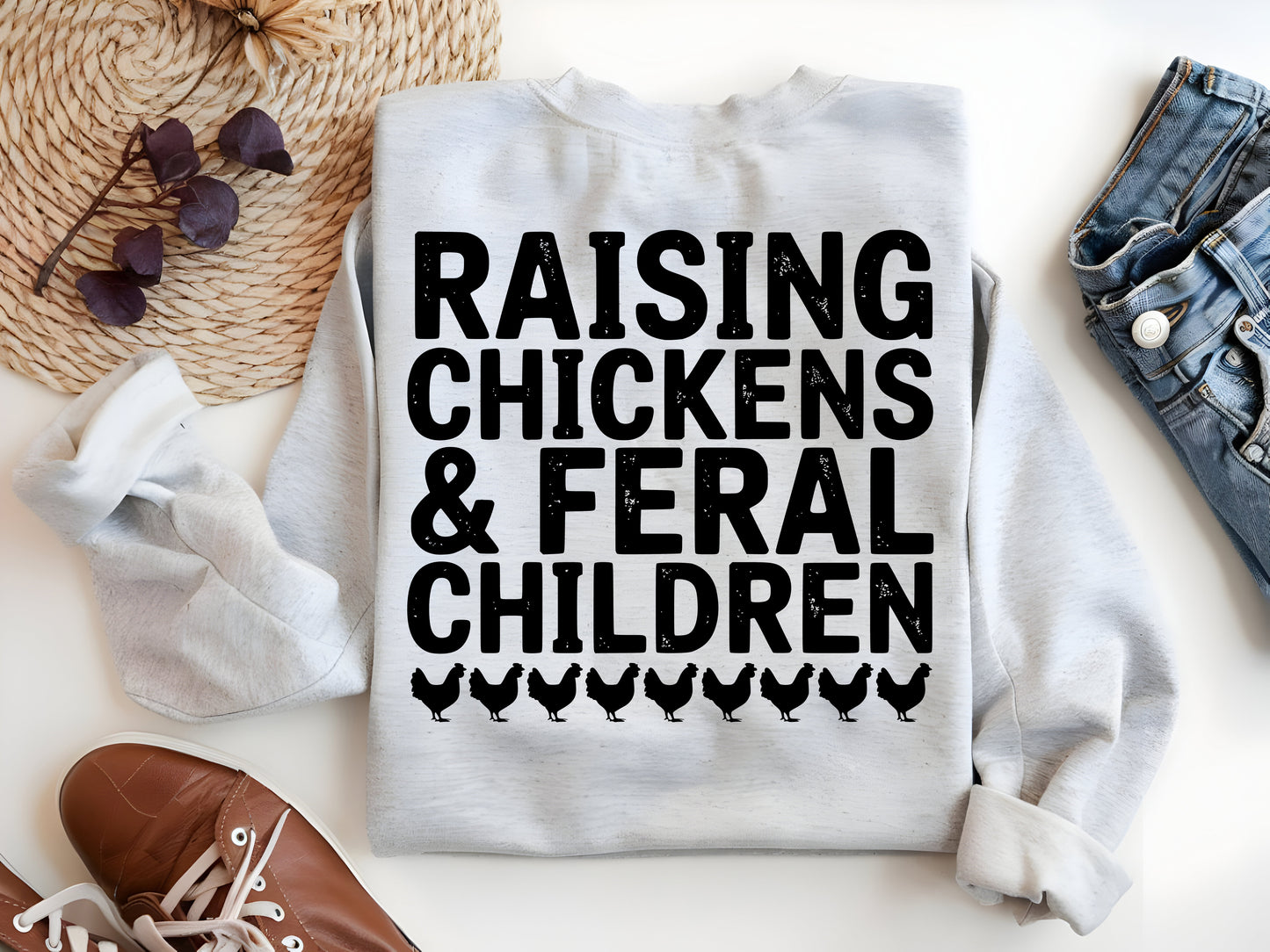 Niños y pollos salvajes PNG | Sublimación de pollos de mamá divertida