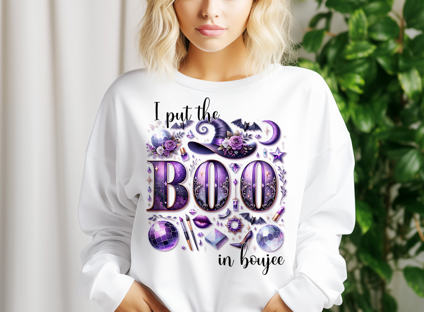 I Put The Boo in Boujee PNG – Coquette Ghost Retro Halloween Sublimation