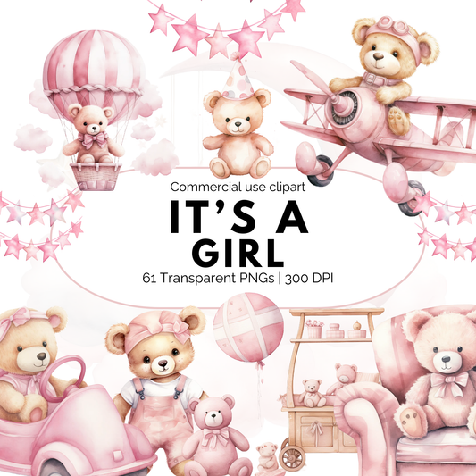 Paquete de imágenes prediseñadas de "Es una niña"