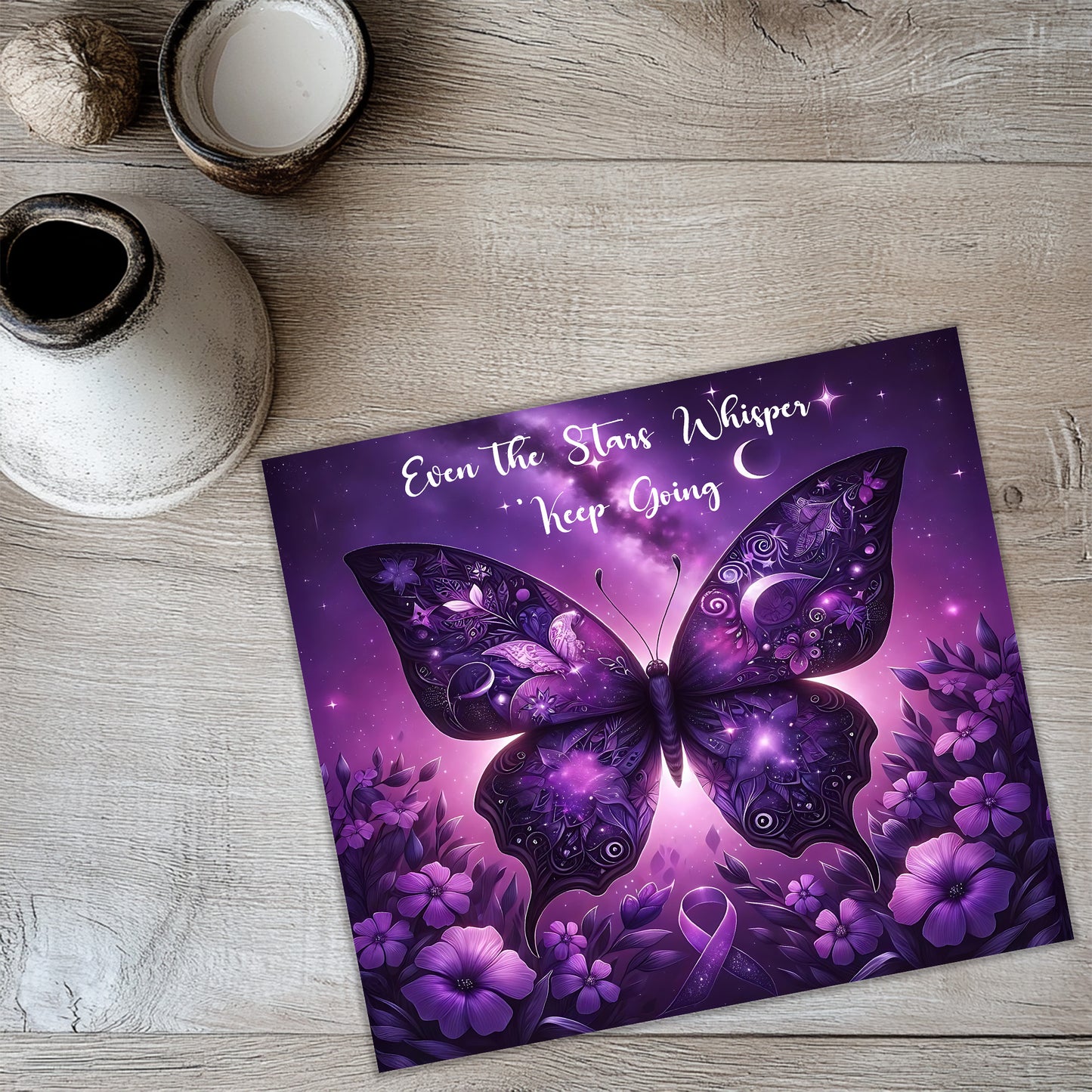 Lupus Tumbler PNG – Purple Butterfly Awareness 20oz Skinny Wrap for Sublimation