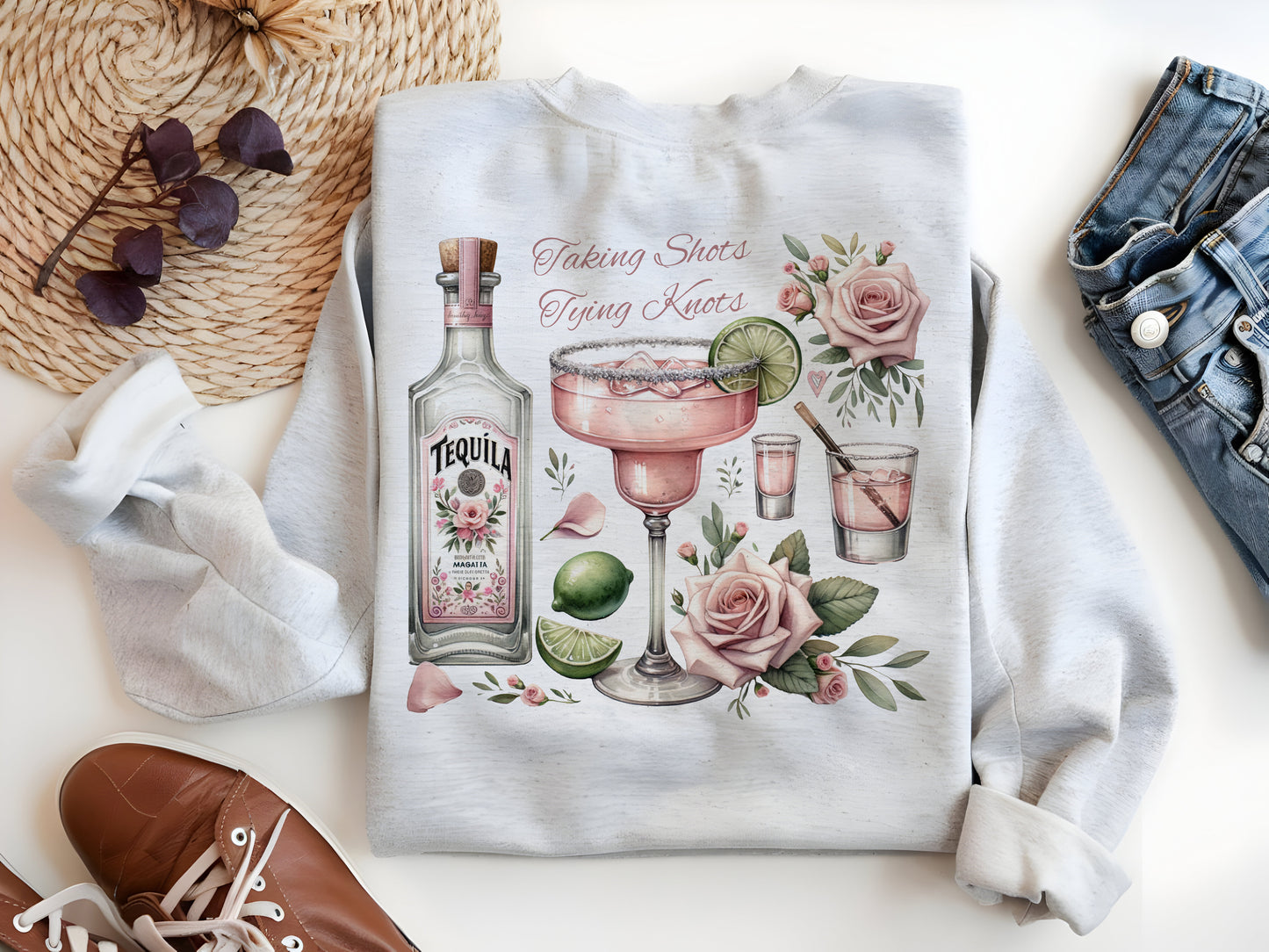 Margaritas and Matrimony PNG – Bachelorette Sublimation Design for Bride Party Shirts