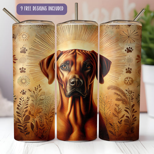 Rhodesian Ridgeback Tumbler Wrap – 20oz & 30oz Skinny Dog Lover Sublimation PNG
