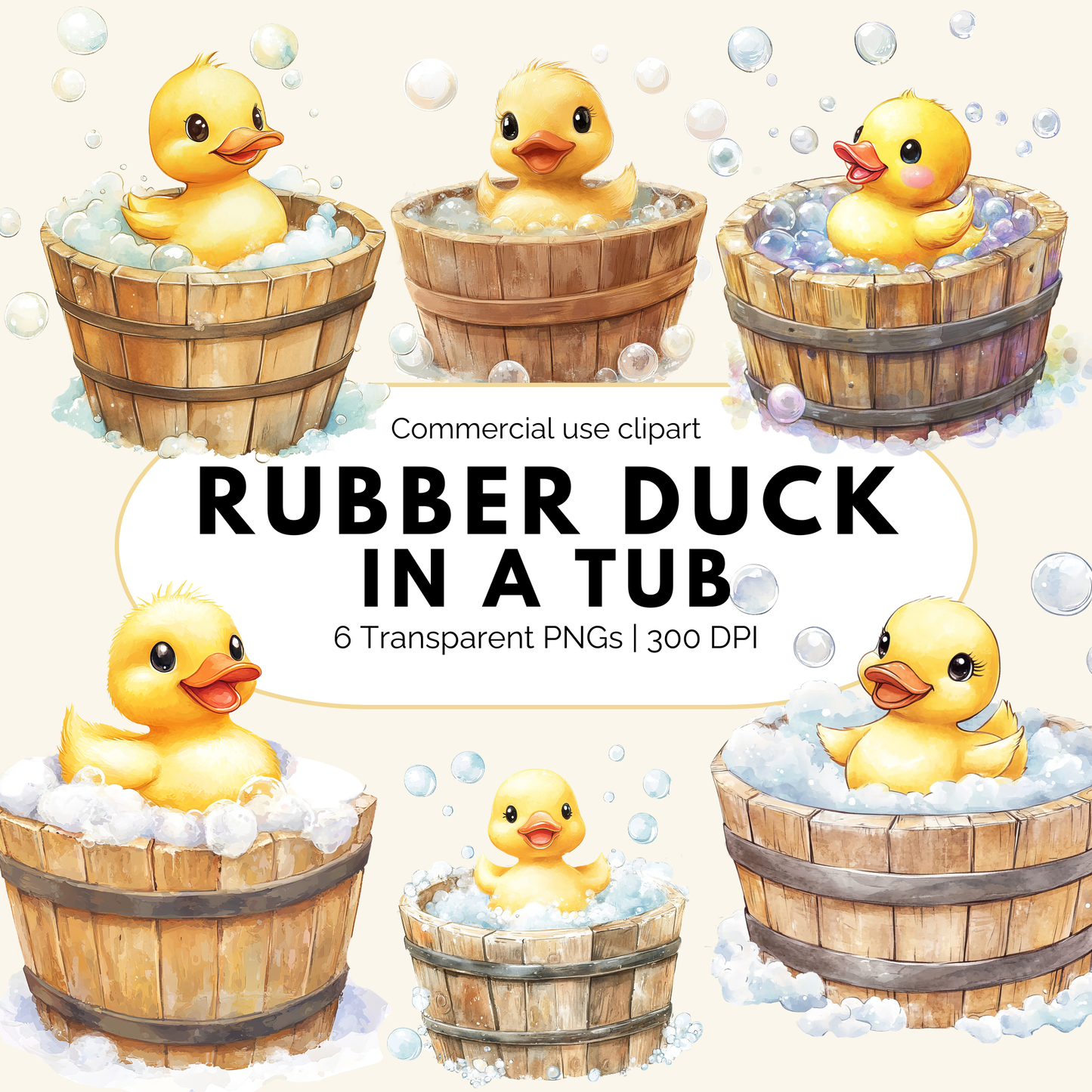 Pato de goma en una bañera clipart