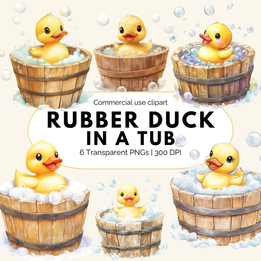 Pato de goma en una bañera clipart