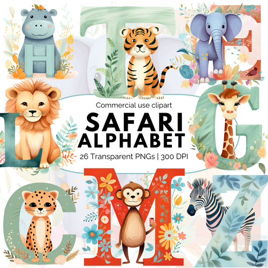 Clipart del alfabeto de Safari