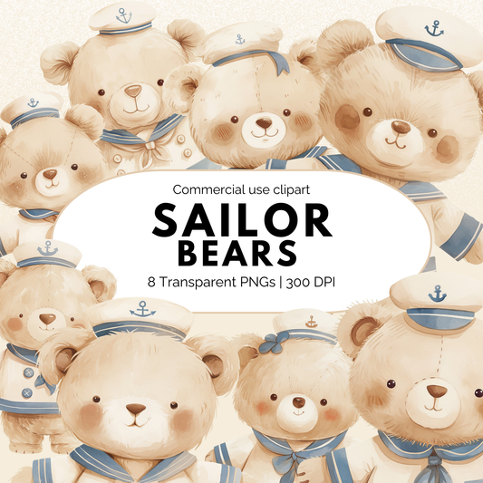 Lindos osos marineros clipart