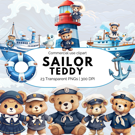 Clipart de osito marinero