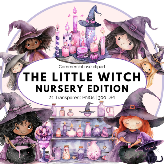 Cute Pastel Witch Clipart