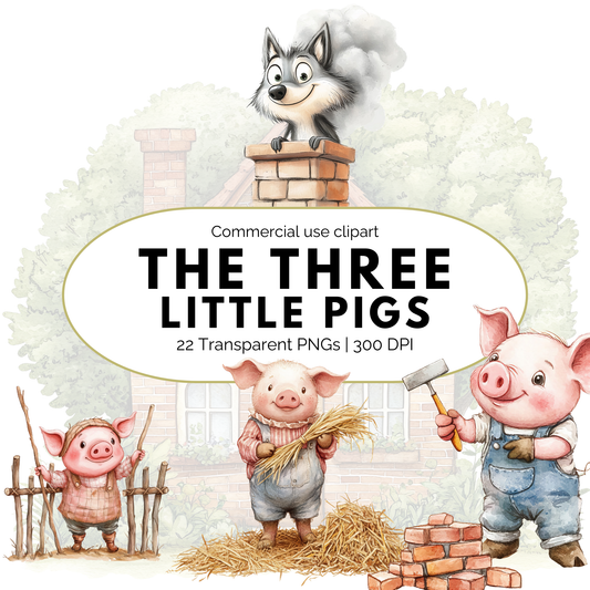 Los tres cerditos clipart