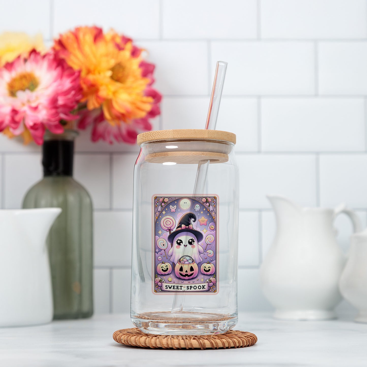 Carta del Tarot de Truco o Trato PNG: Lindo diseño de sublimación de fantasma de Halloween