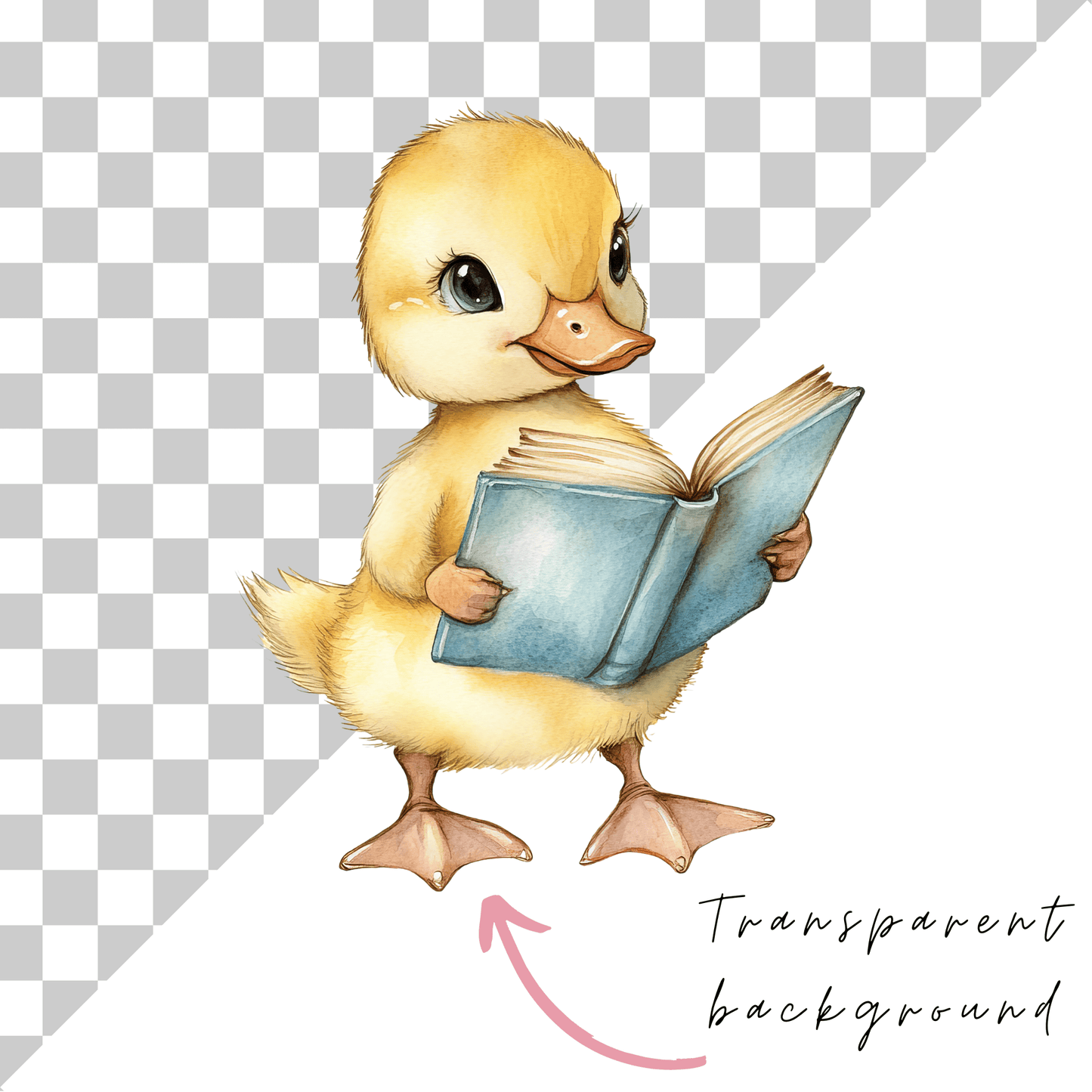 A New Chapter Baby Shower Clipart PNG | Watercolor Book Theme