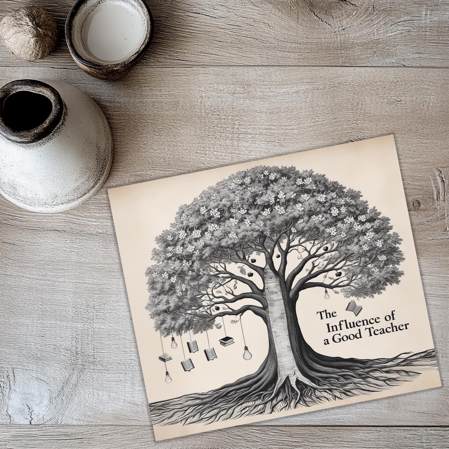 a picture of a tree with the words the influences of a good teacher
