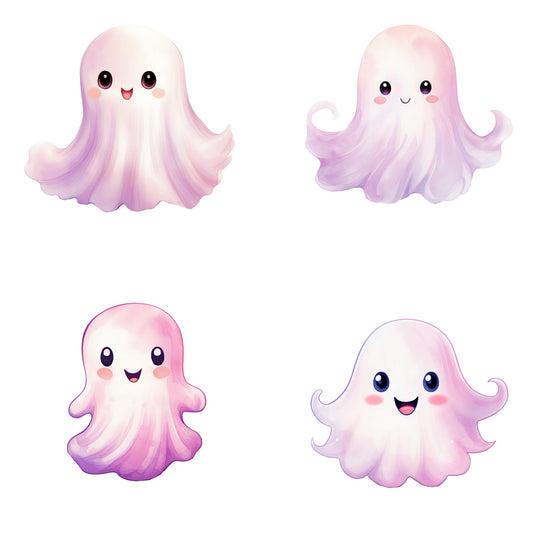 Cute Pink Kawaii Ghosts