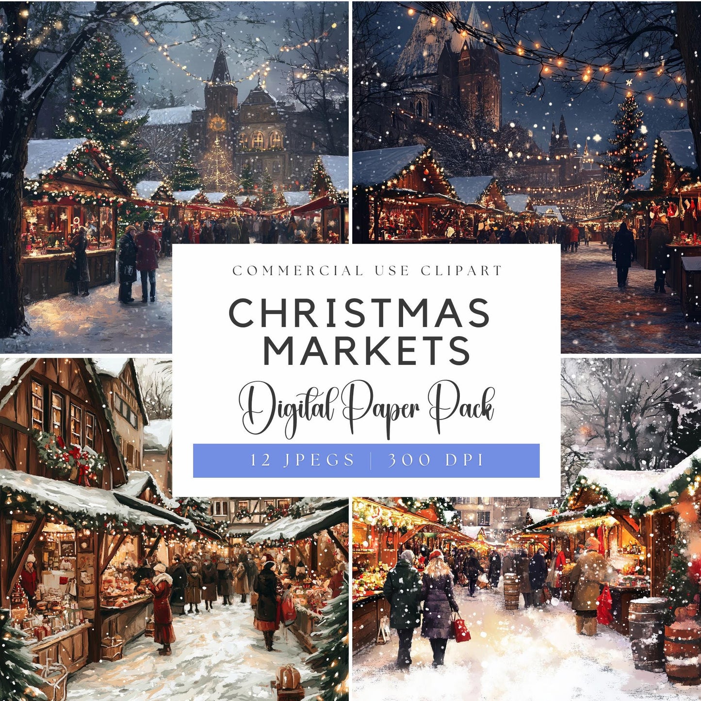 Christmas Markets Digital Papers