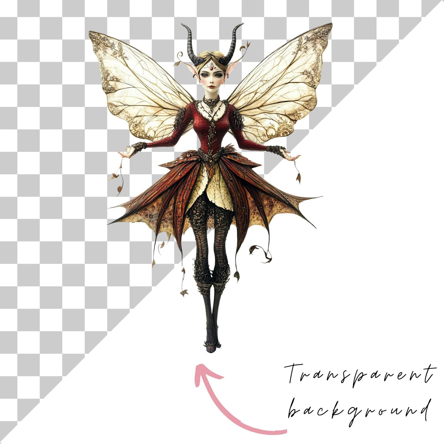Gothic Fairy Clipart Single