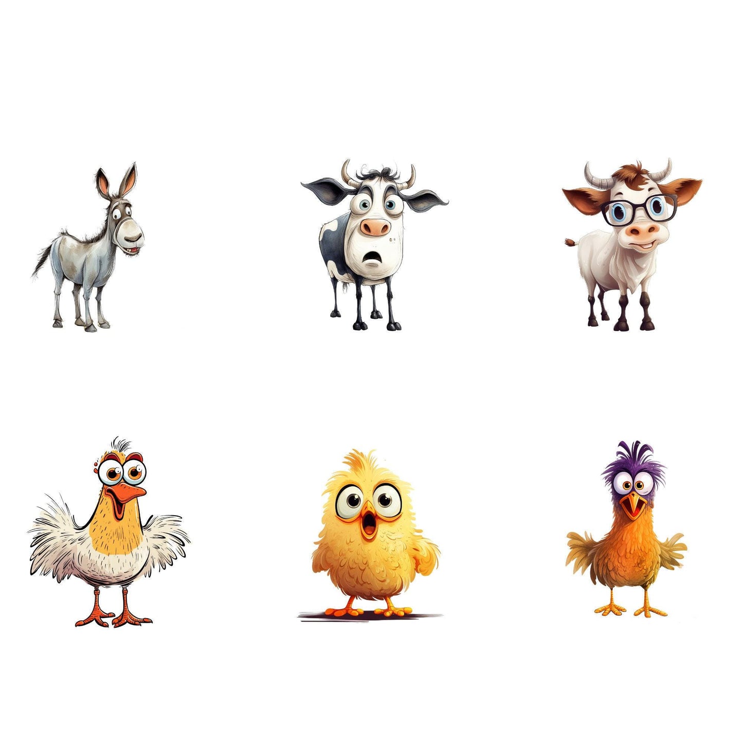 Quirky Farm Animal Clipart