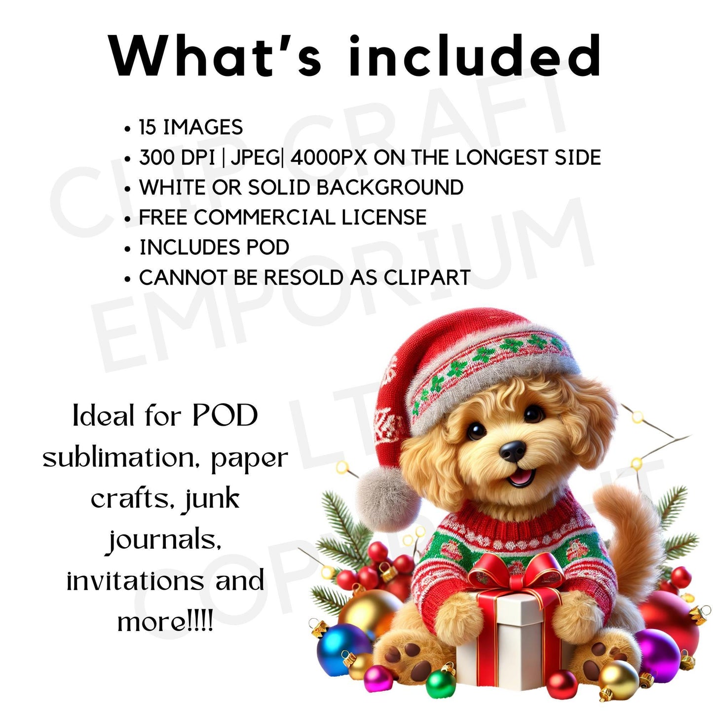 15 Quirky Christmas Dogs Clipart