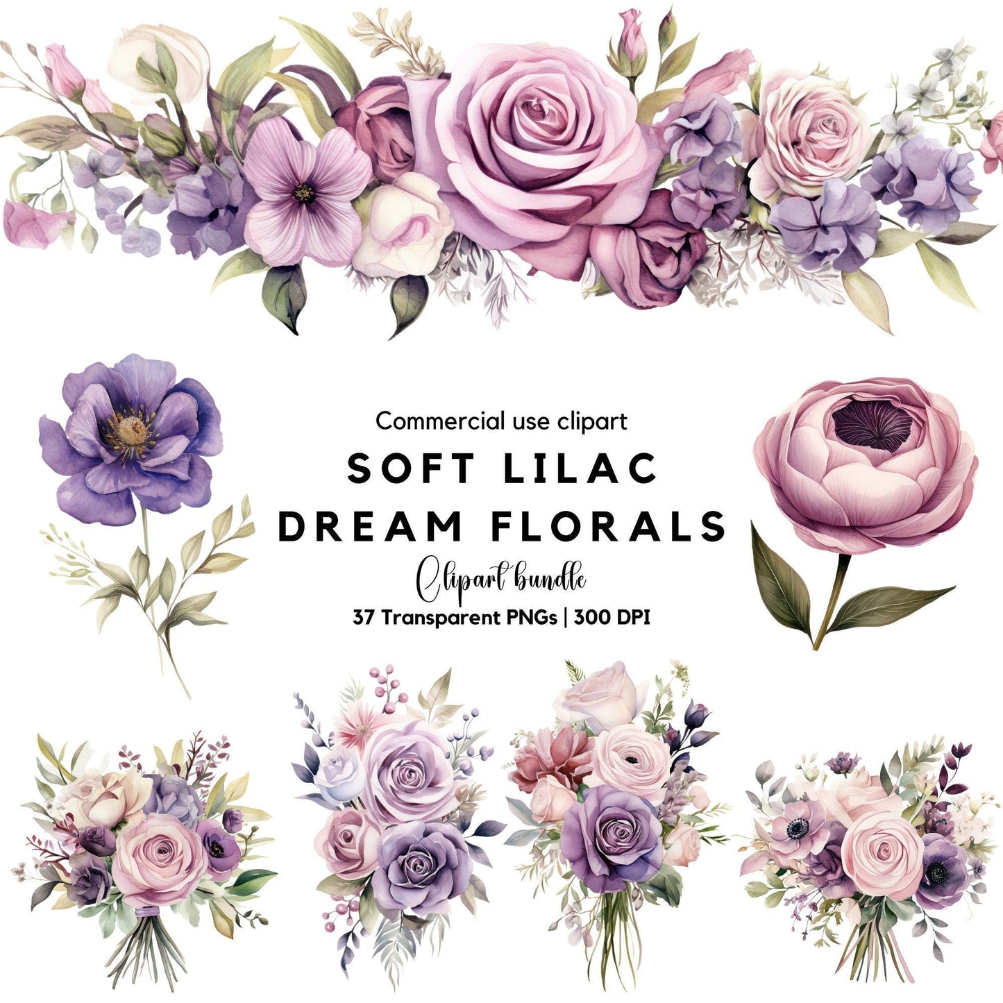 Soft Lilac Dream Florals