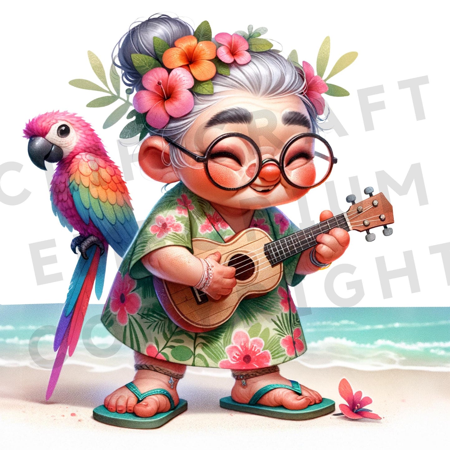 Quirky Old Lady Clipart