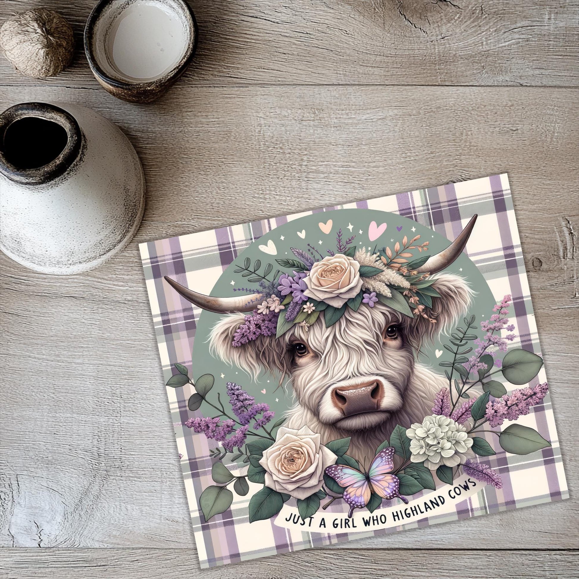 a picture of a cow with a flower crown on its head