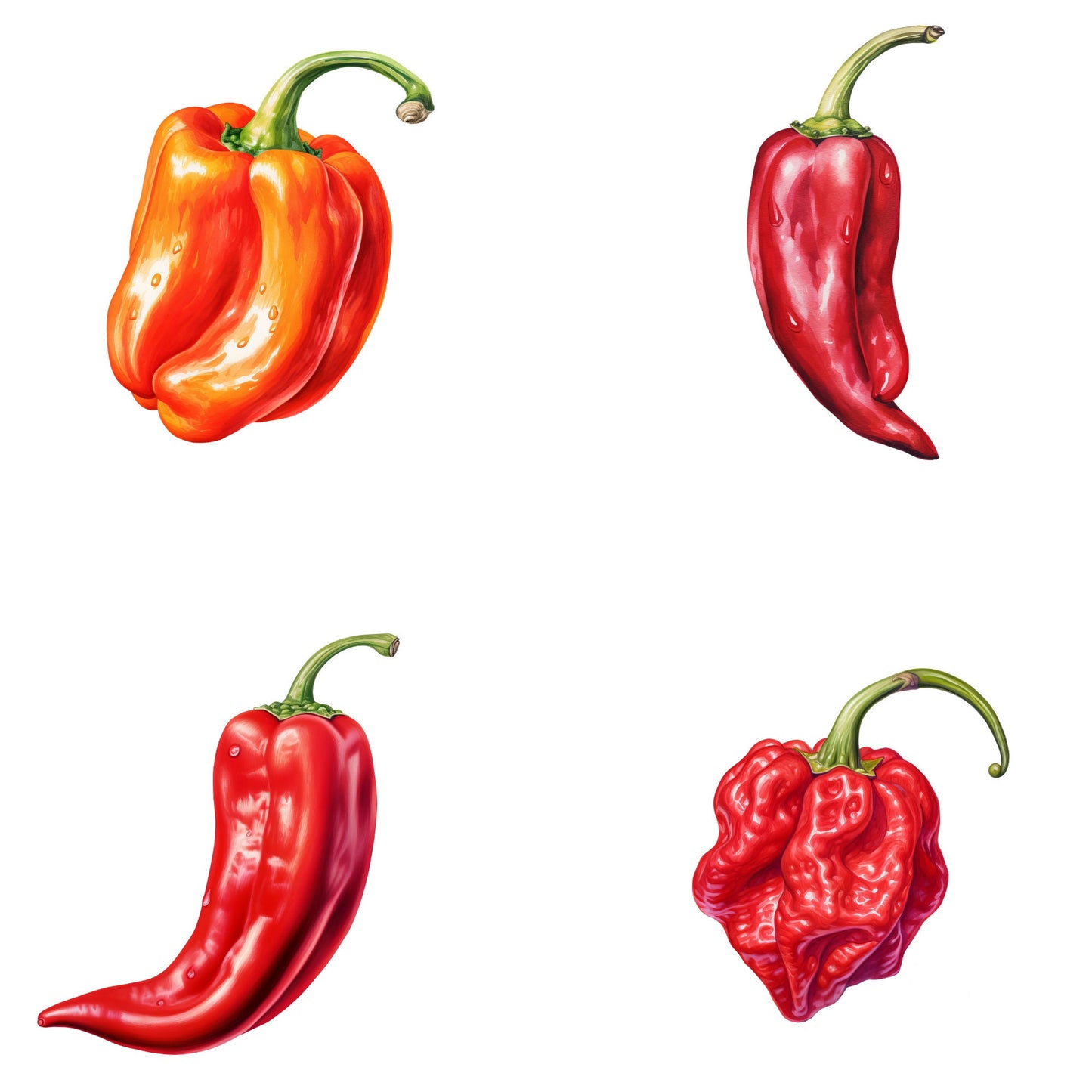 Watercolor Spicy Pepper Clipart