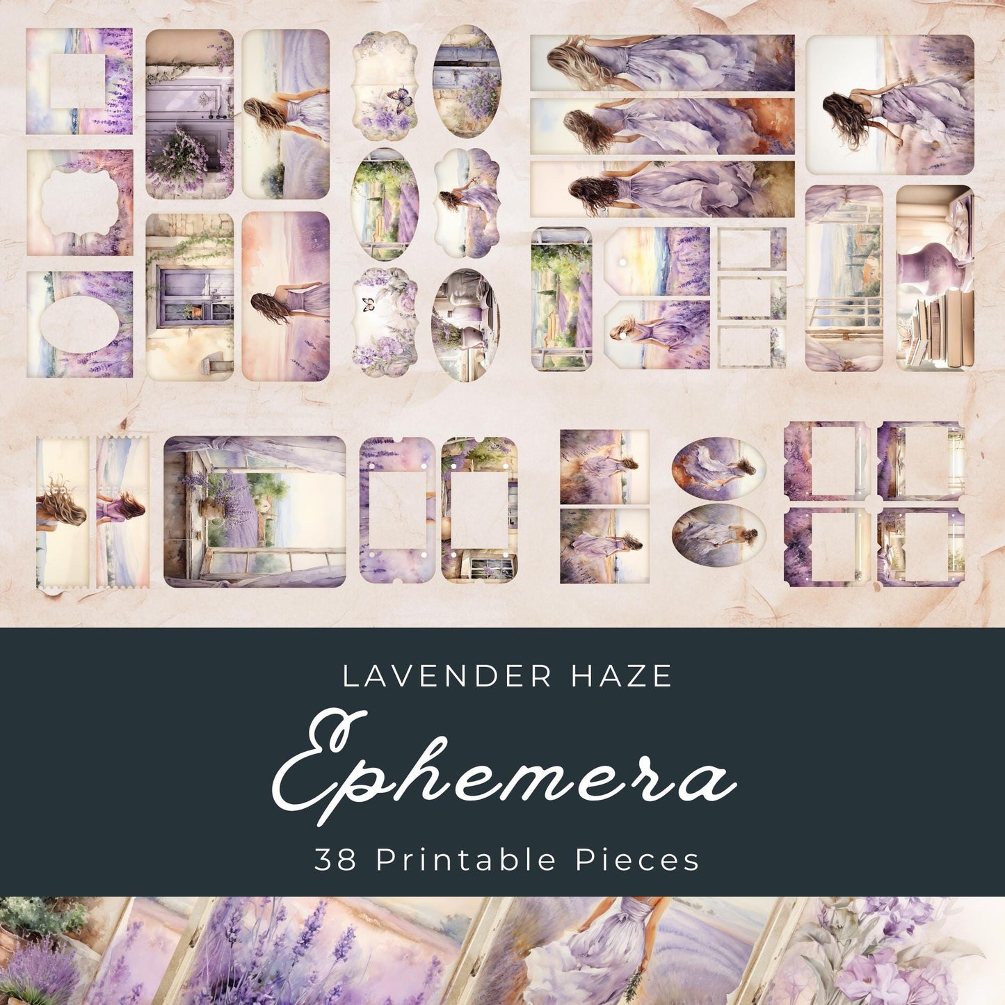 Lavender Haze Junk Journal Ephemera