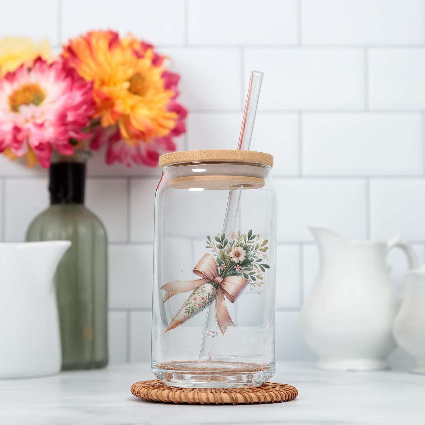 Floral Easter Carrot Coquette PNG