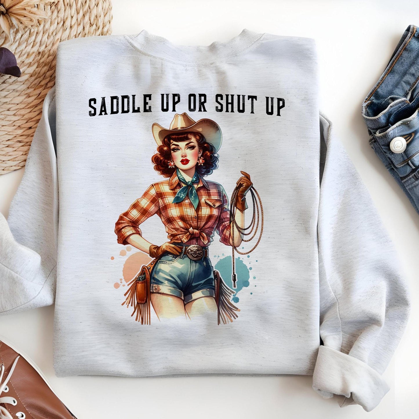 Pin Up Cowgirl PNG Retro