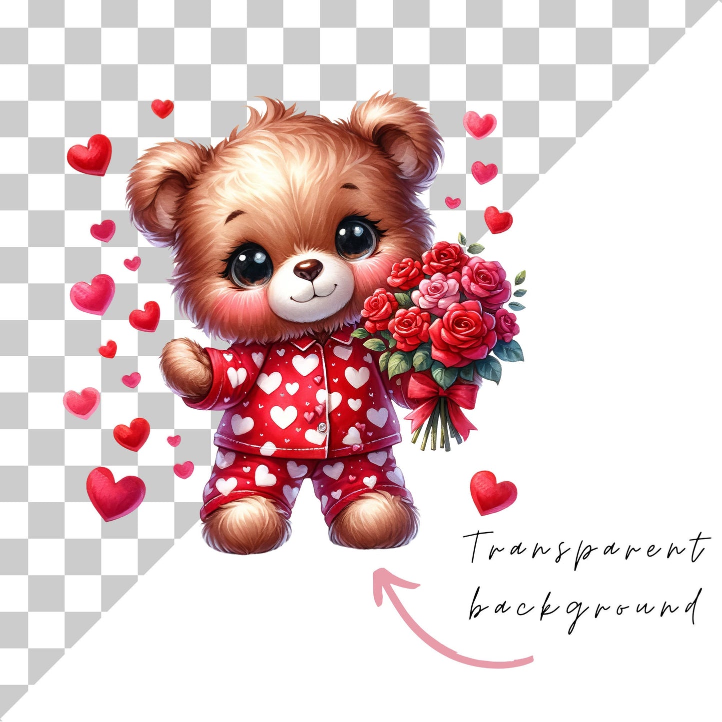 Clipart de osito de peluche de San Valentín