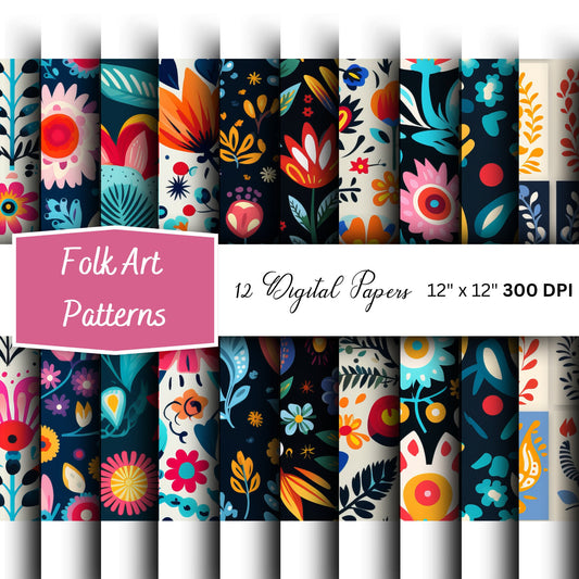 Folk Art Pattern Seamless Pattern Digital Papers