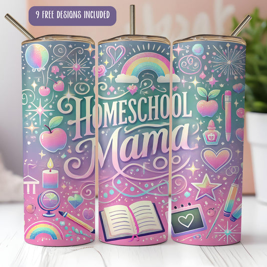 a set of three books with the words homeschool mama on them