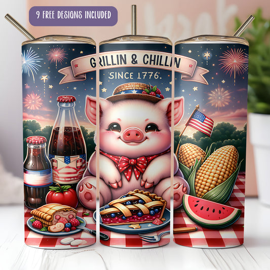 a couple of cans with a picture of a pig