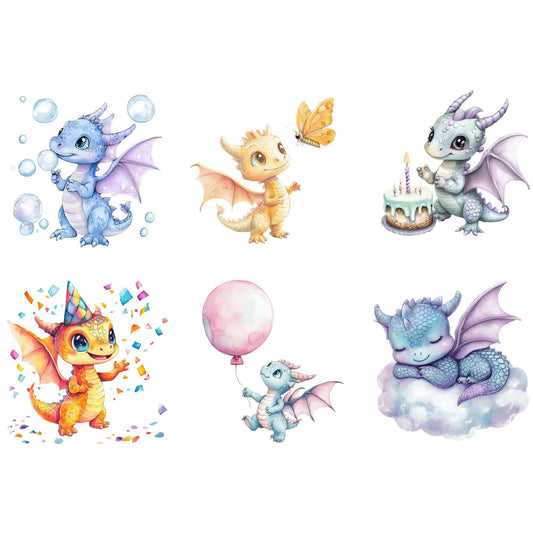 Playful baby dragon clipart