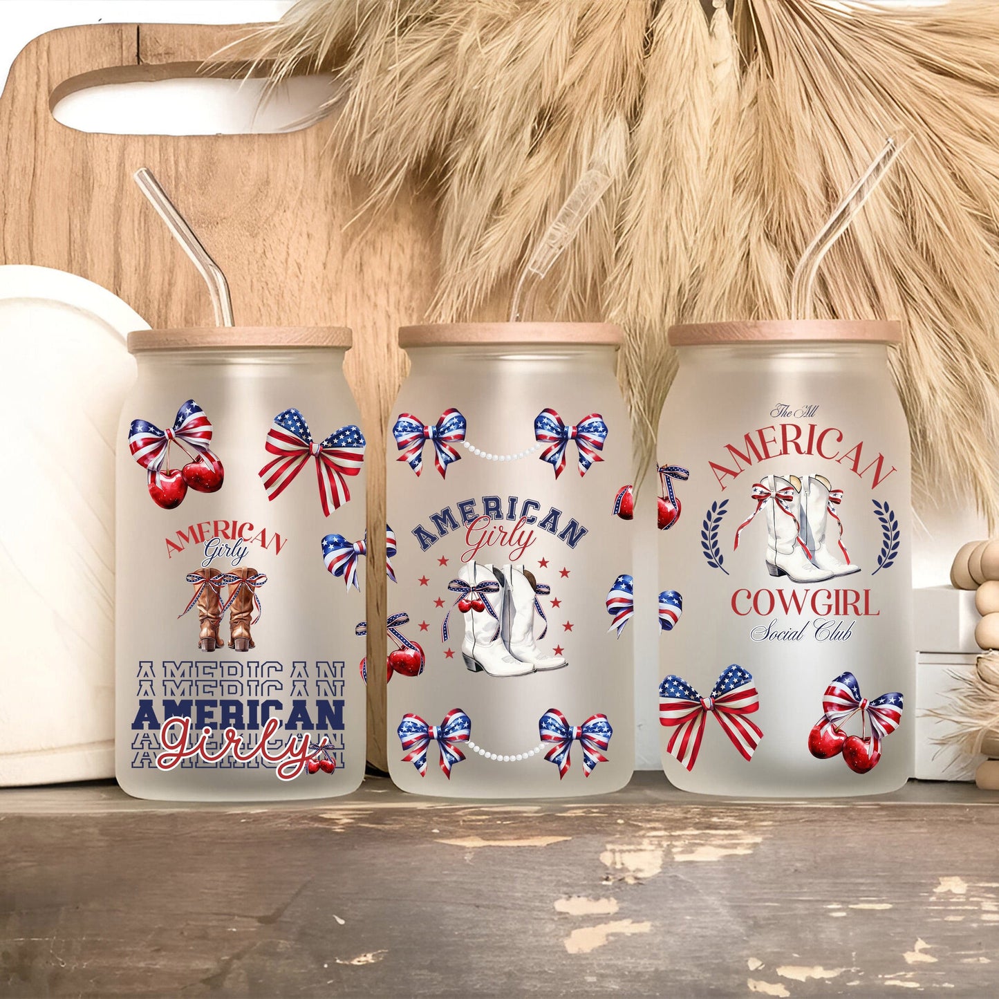 a group of three american beverage cans sitting on top of a shelf