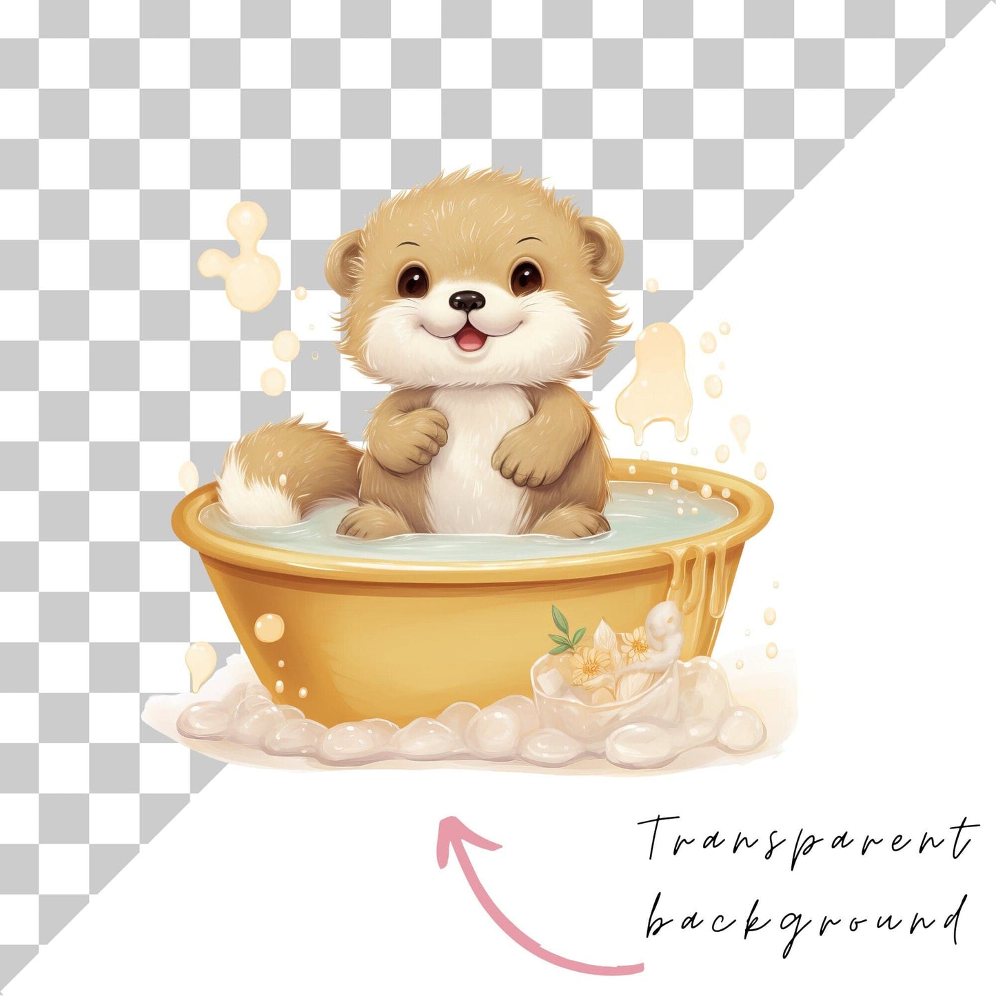 Animals in Bathtubs clipart