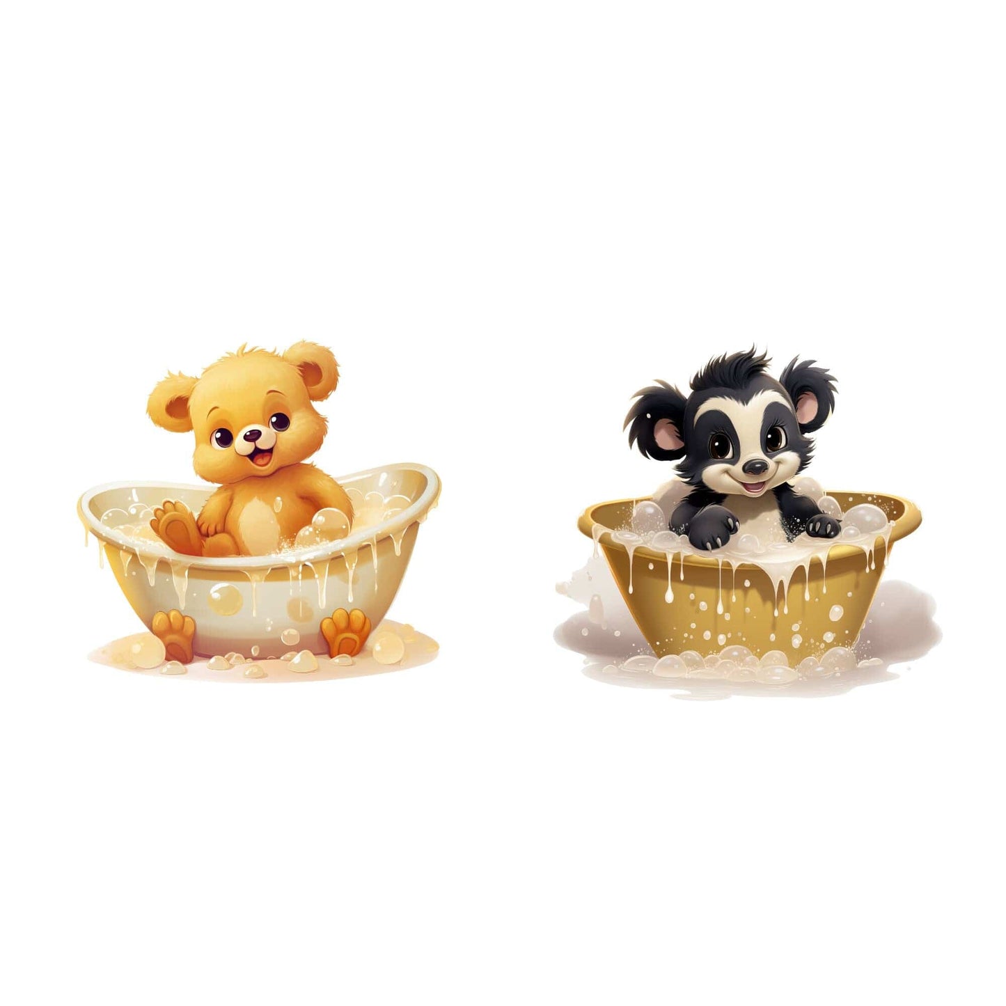 Animals in Bathtubs clipart