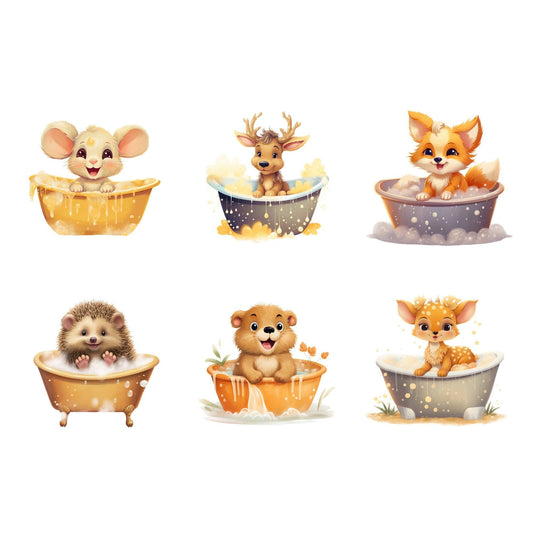 Animals in Bathtubs clipart
