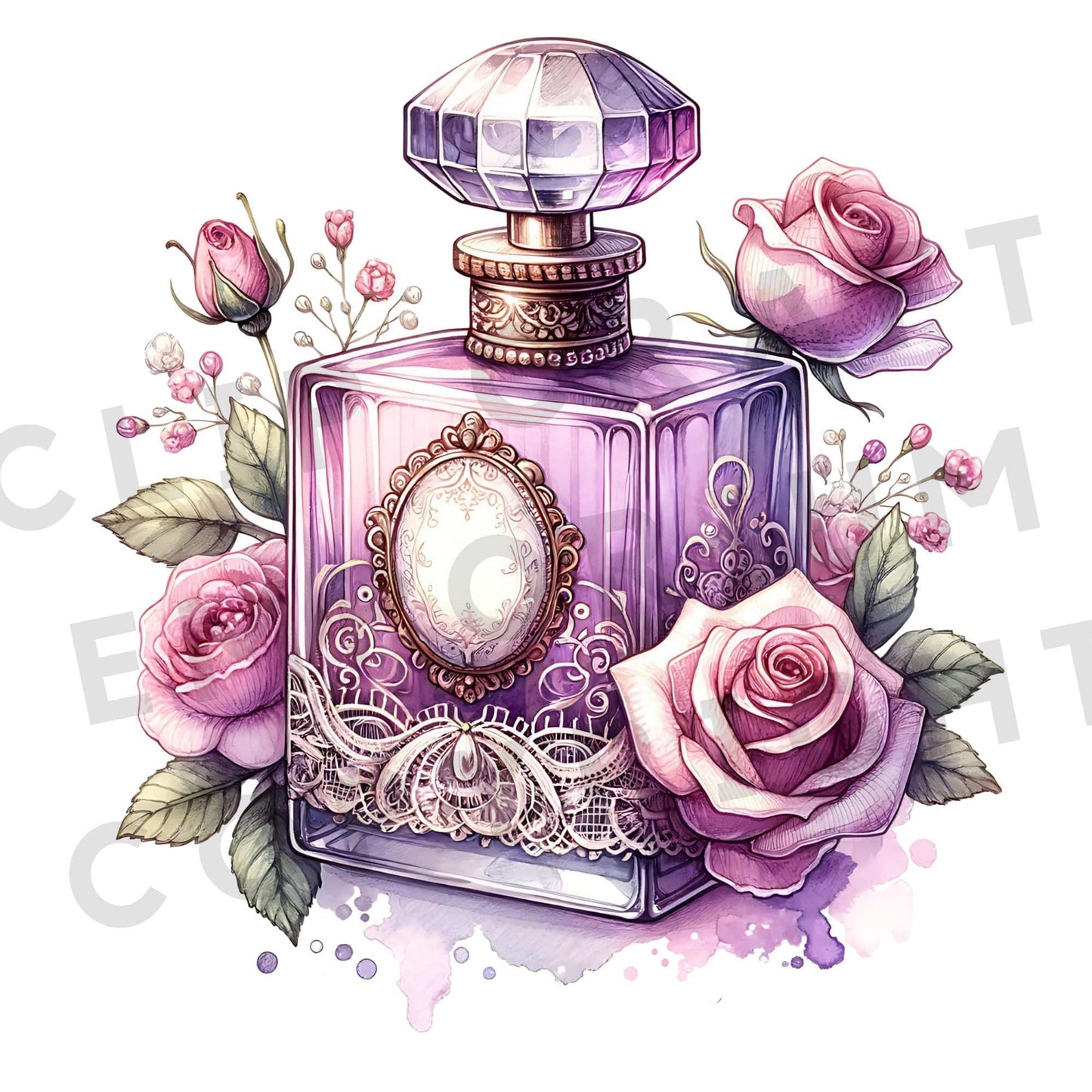 Antique Perfume Bottle Clipart Set