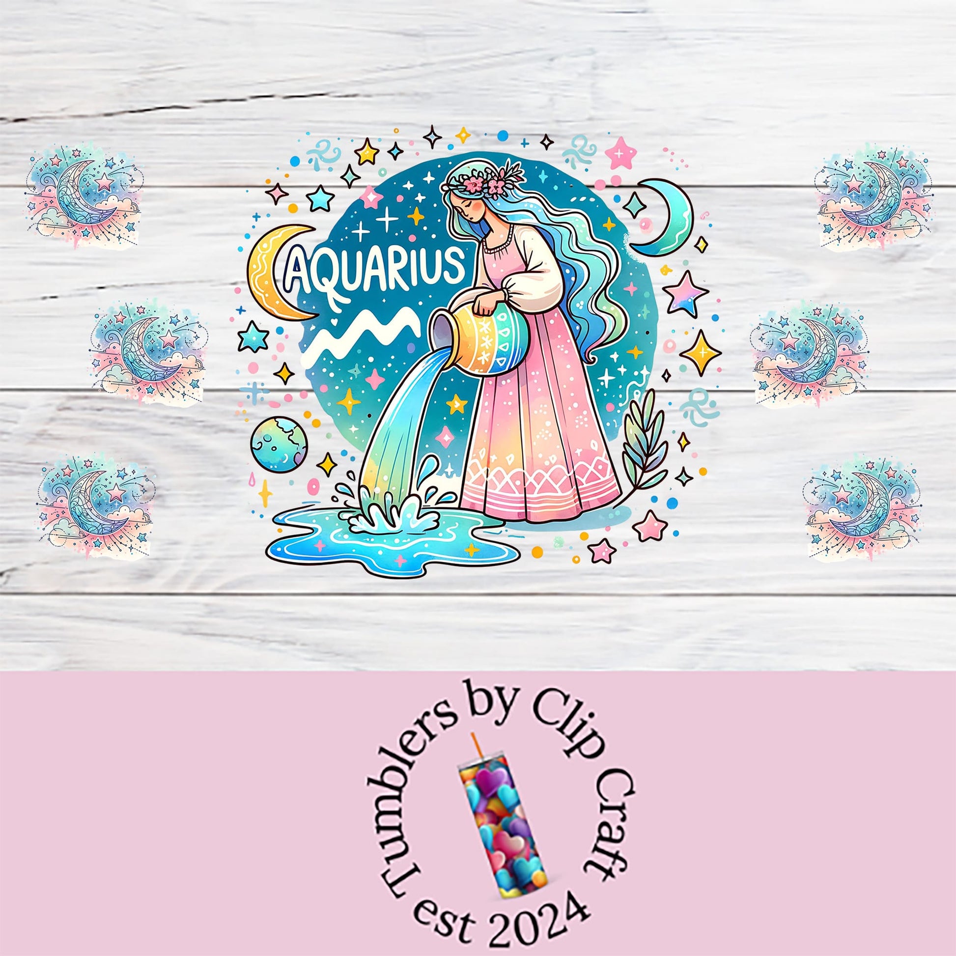 a sticker of a woman with a rainbow dress and stars