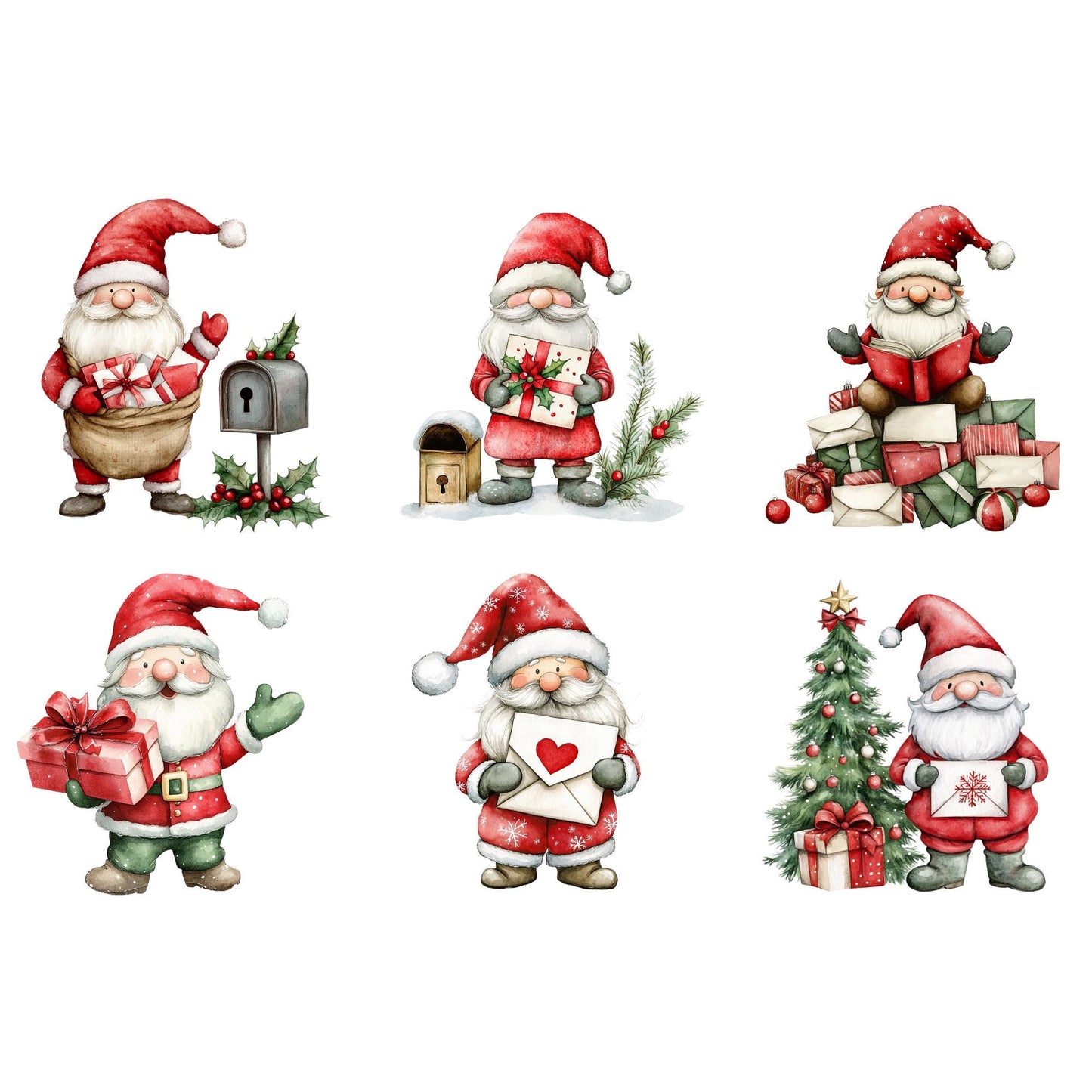 Christmas Mailbox Gnome Clipart
