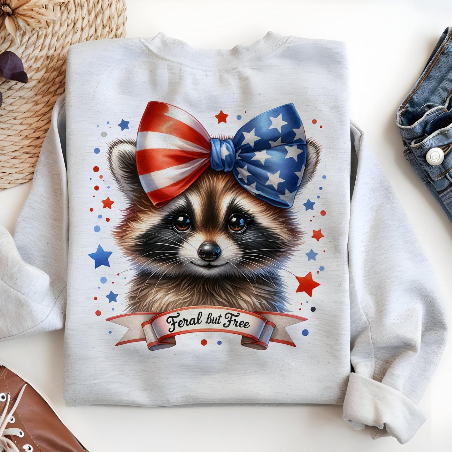 Feral But Free Raccoon PNG