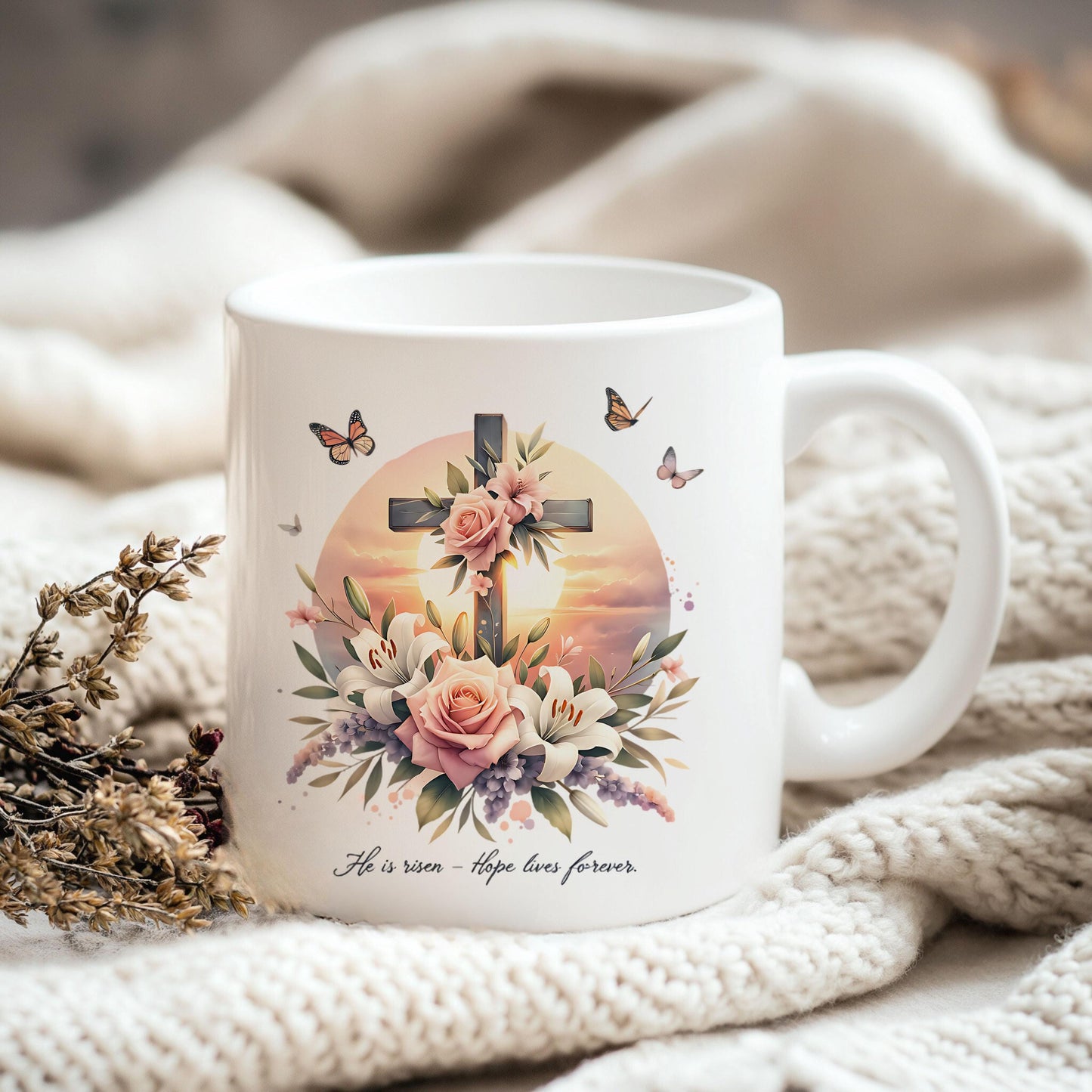 Diseños cristianos de sublimación de Pascua | Versículo bíblico PNG | Resucitó PNG | Camiseta de Pascua PNG | Flor silvestre bohemia PNG | Descarga digital