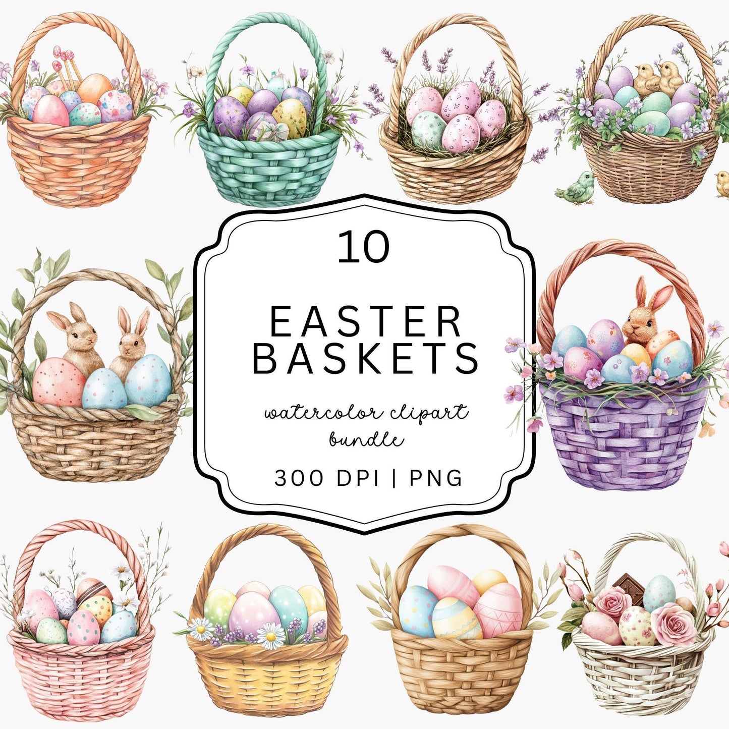 Clipart de canasta de Pascua