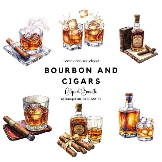 Bourbon and Cigars PNG